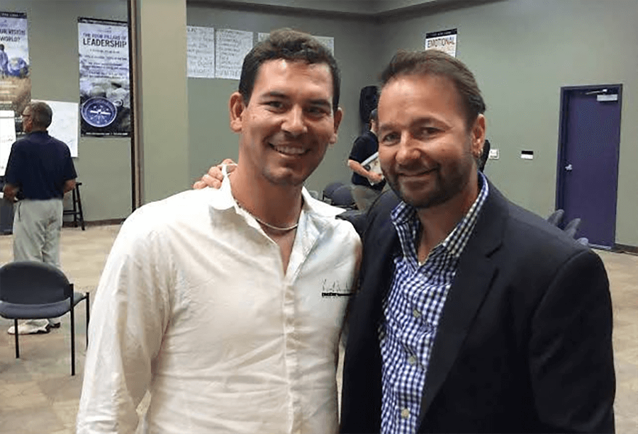 Virgil (left) with legendary hall-of-famer Daniel “Kid Poker” Negreanu (right).